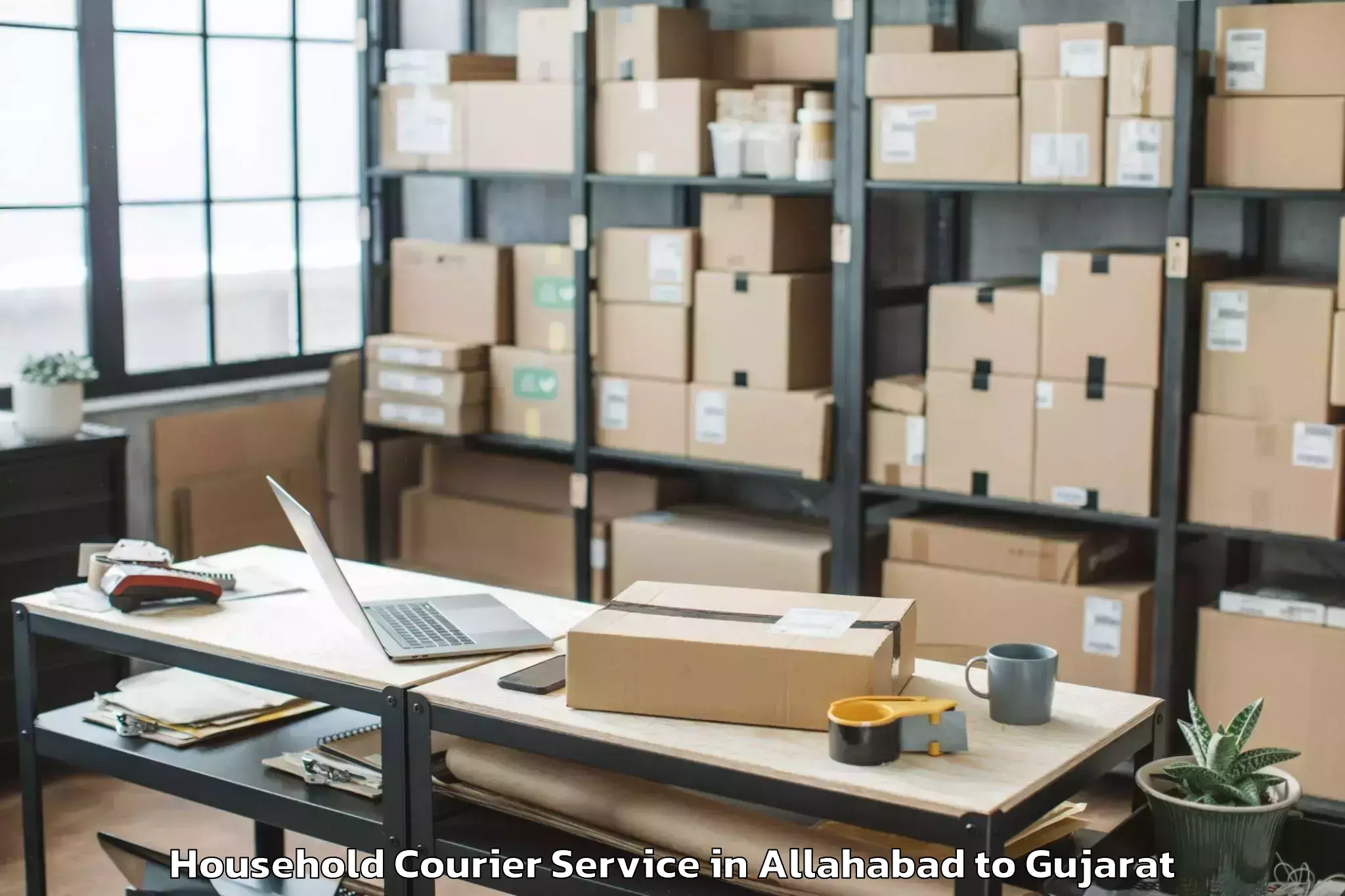 Professional Allahabad to Becharaji Household Courier